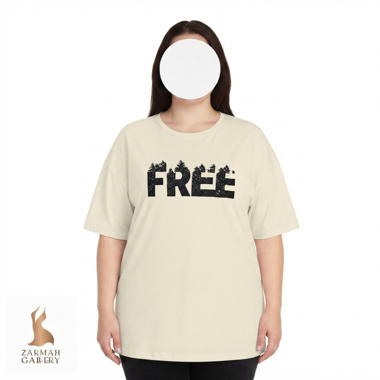 تیشرت زنانه اورسایز سایز بزرگ مدل FREE