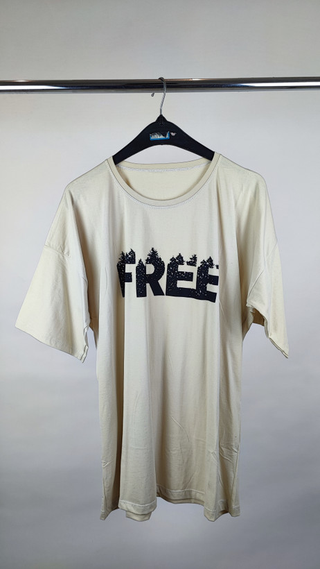 تیشرت زنانه اورسایز سایز بزرگ مدل FREE
