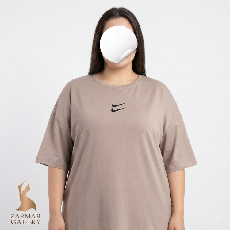 تیشرت زنانه اورسایز سایز بزرگ مدل نایک دوبل