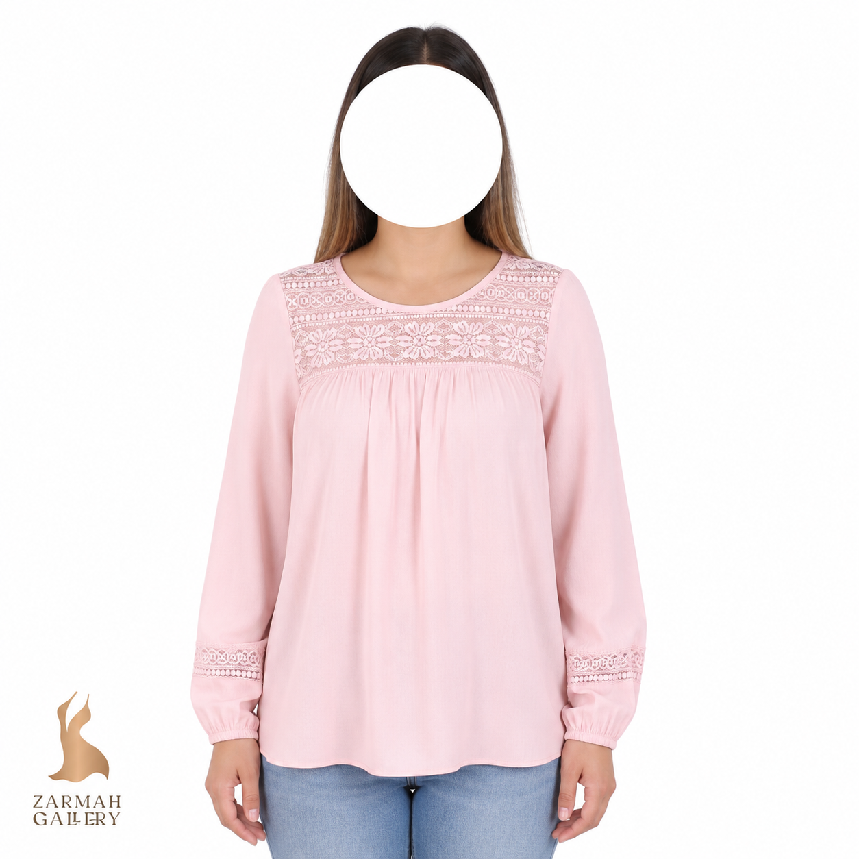 شومیز آستین بلند زنانه رنگ صورتی روشن استوک برند آریزونا مناسب استایل روزمره و مجلسی