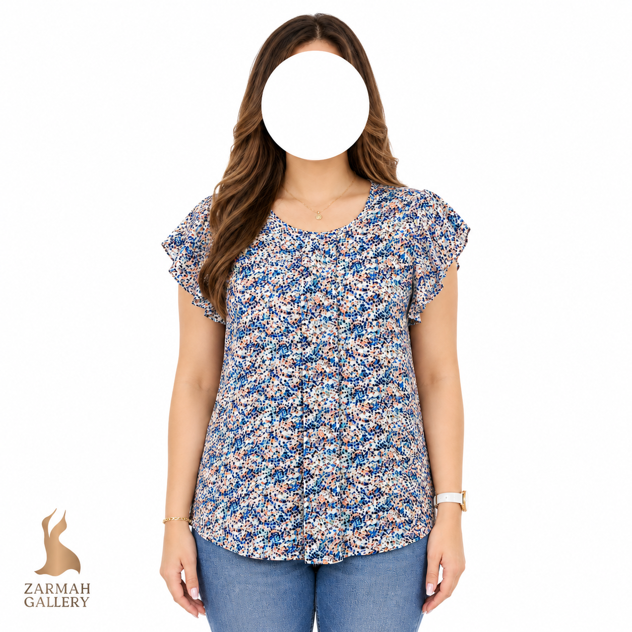 شومیز آستین کوتاه زنانه طرح‌دار رنگی استوک مناسب استایل تابستانی و روزمره