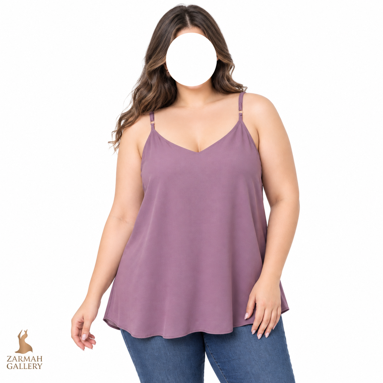تاپ زنانه سایز بزرگ استوک وارداتی برند تورید رنگ ارغوانی کد 2 مناسب استایل تابستانه و روزمره