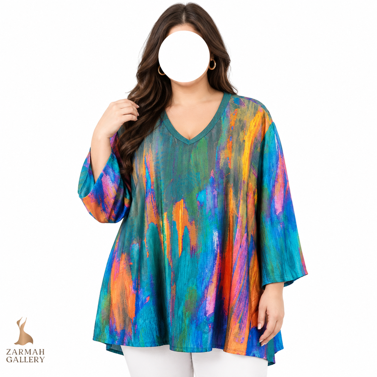 شومیز زنانه سایز بزرگ استوک وارداتی طرح‌دار رنگارنگ مناسب استایل شیک و بهاره