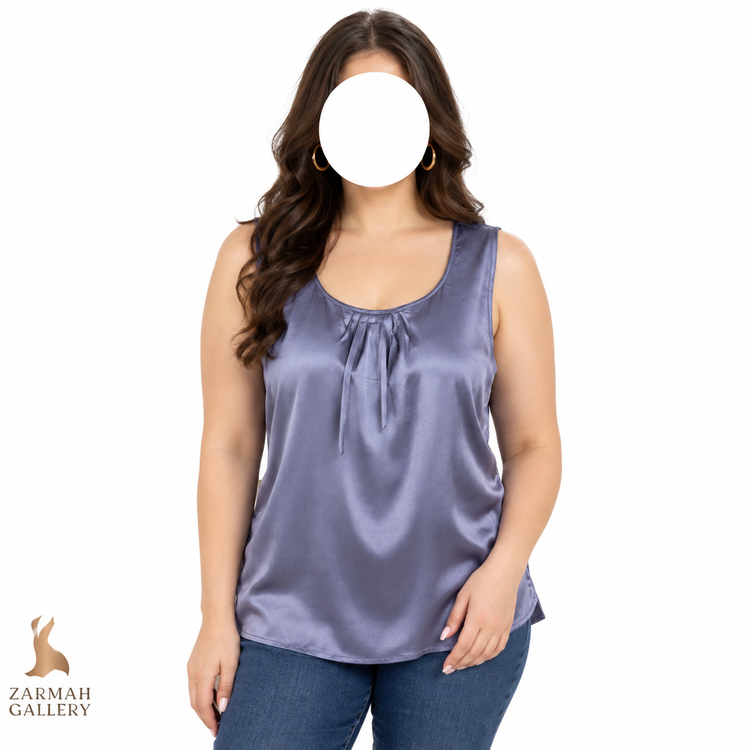 تاپ زنانه استوک وارداتی برند چیکوز رنگ یاسی تیره مناسب استایل مجلسی و روزمره